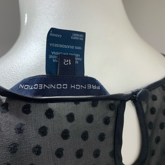 French Connection Silk Blouse. Very sexy see through top with polka dots - Picture 5 of 5